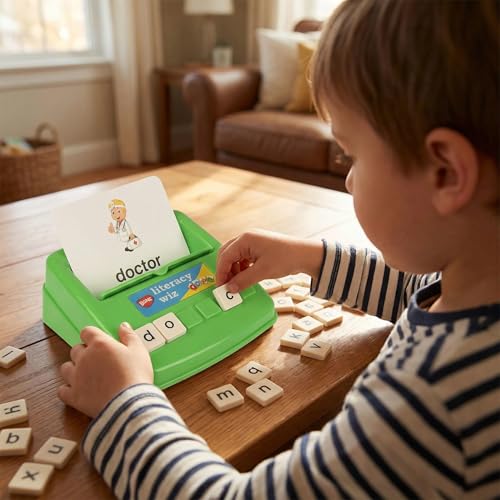 BOHS English Spelling Game for Kids, 60 Picture Cards and Lowercase Tiles - style: lower case
