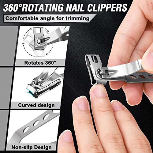 Toenail Clippers for Seniors Thick Toenails, Aucurwen Heavy Duty Toe Nail Clippers Adult Thick Nails Long Handle, Large Toenail Clippers for Thick Nails 7Pcs(Orange) - color: Orange