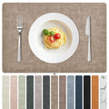 FROMHEART Faux Leather PU Placemats Set of 4 (Light Coffee,11.8" x 17") - color: Light Coffee, size: Set of 4