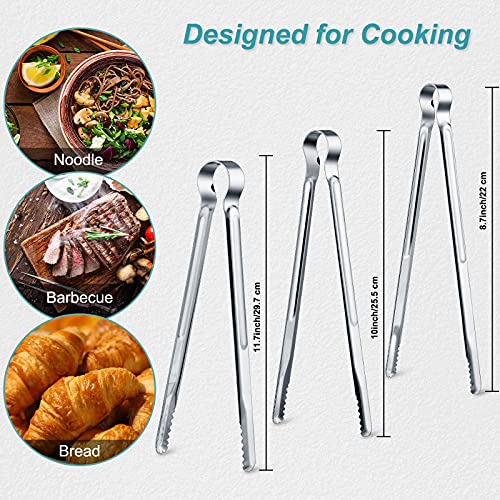 Chengu 3 Pieces Kitchen Tongs Set Stainless Steel for Cooking Grilling