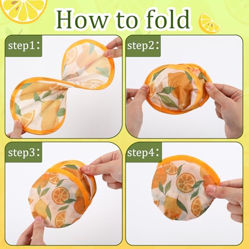 Gejoy 24 Pcs Capri Lemon Foldable Flying Disc Hand Fans Round 8 Style - color: Capri Lemon