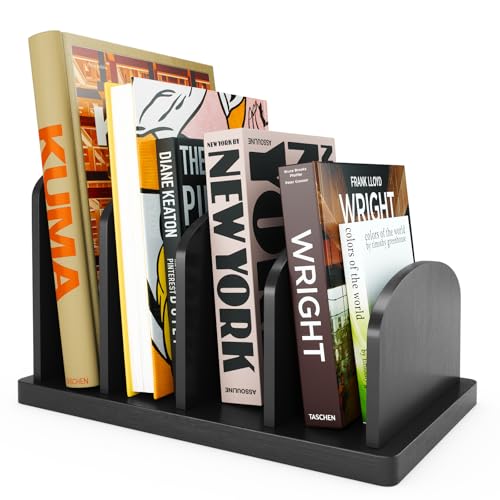 Cook Book Organizer, 4 Sections, Recipe Book Holder Rack, Tabletop Stand for Convenient Cookbook Storage, Vertical Cook Book Stand Kitchen, Binder Holder for Desk & Countertop (Black) - color: Black, size: 4 Sections
