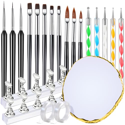 FANDAMEI Nail Art Pens, Nail Art Tools, Nail Design Tools, Nail Stuff - color: Black