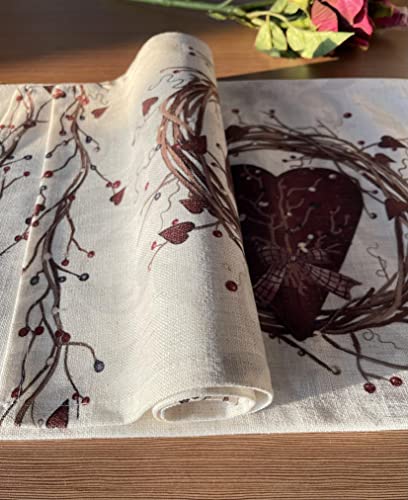 Set of 4 Rustic Country Hearts Placemats 18x13 Inches - color: Heart Placemats