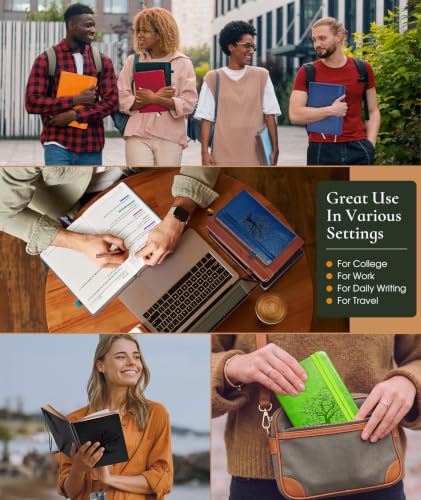 Small Journal Notebook 3.7"x6.8", 300 Page Lined Paper Pocket Size Notebook - color: Light green, size: A6 (3.7in x 6.8in)