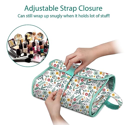 FINTIE Hanging Toiletry Bag Portable Travel Cosmetic Makeup Organizer - color: Spring