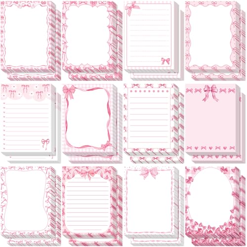 Gilprop 24 Pack Bee Sticky Notes 3x4 Inch, Honeybee Memo Pads, Pink Bow - style: Pink Bow