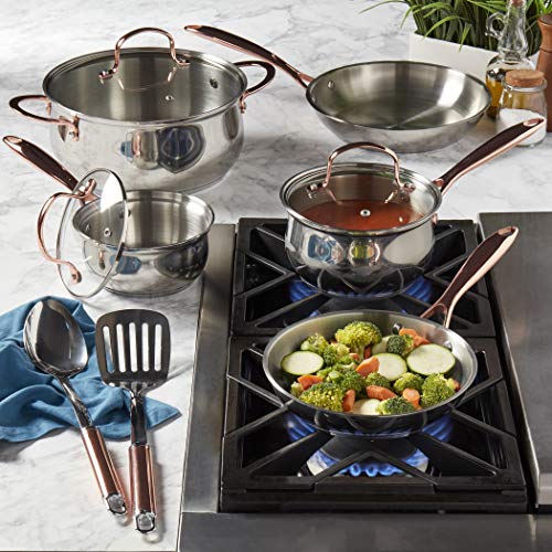Denmark Tools for Cooks Celebrations Cookware Collection 10 Piece Heavy Gauge Stainless Steel Cookware Set - size: 10PC COOKWARE SET
