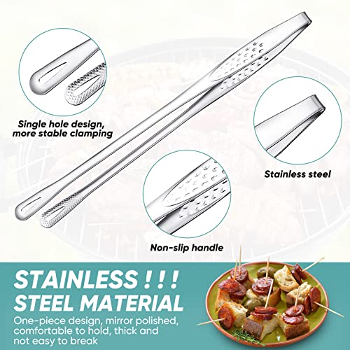 meekoo 6 Pcs Stainless Steel Korean BBQ Grill Tongs - size: 11 Inches