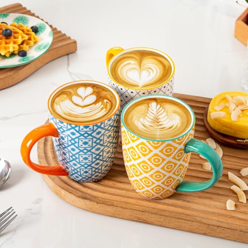 16 Oz Ceramic Coffee Mugs Set of 6 - color: Assorted Colors, size: 16 oz