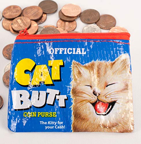 Blue Q Coin Purse - Cute Coin Pouch for Men & Women, Small Pouch Organizer - color: Cat Butt