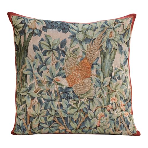 William Morris A Pheasant In A Forest Tapestry Pillow Cover 19 x 19in - color: A Pheasant in a Forest, size: 19" x 19" (Pack of 1)