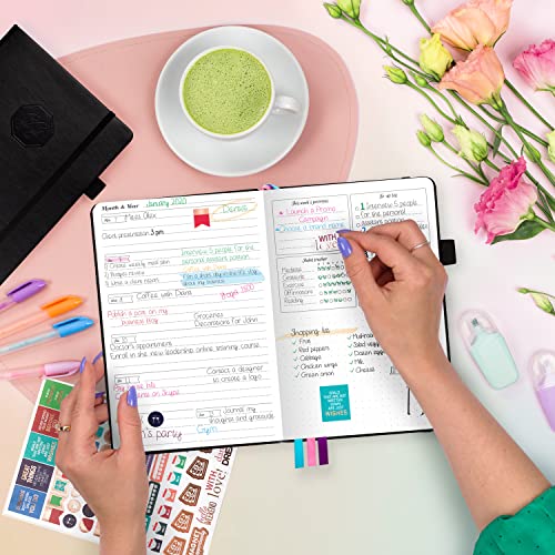 GoGirl Planner for Women, Undated Weekly Agenda Journal, Black - color: Black, size: Compact (5.3" x 7.7")