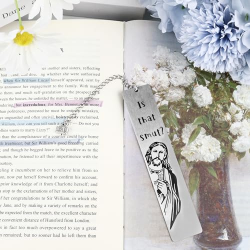 2Pcs Funny Smutty Jesus Bookmark Gifts for Men & Women - Metal Book Mark, Stainless Steel, Unique Friend & Coworker Gifts - style: Ac-funny jesus