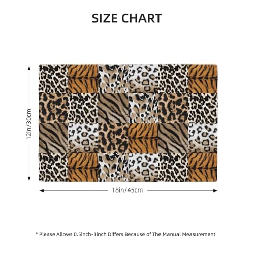 Animal Skin Placemats Rectangle Linen Table Placemet Set of 4 - color: Brown, size: Set of 4