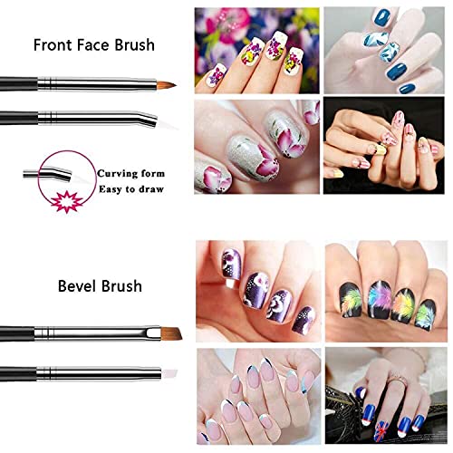 20pcs Nail Art Design Tools, 15pcs Painting Brushes Set with 5pcs Dotting Pens, BLACK … - color: Black Brushes with Dotting Pens