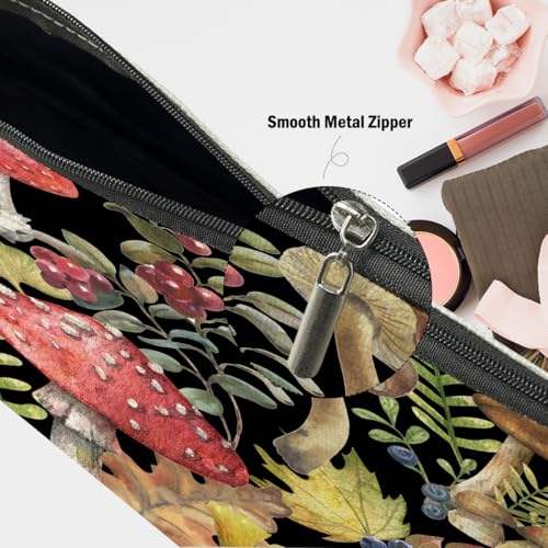 Retro Mushroom Makeup Bag, Mushroom Gifts Cosmetic Bag Mushrooms Stuff - color: Multicolor 0140