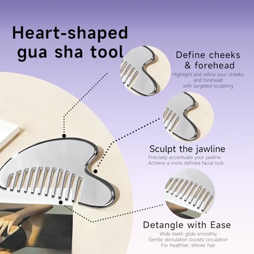 4 in 1 Stainless Steel Face Roller & Gua Sha Set