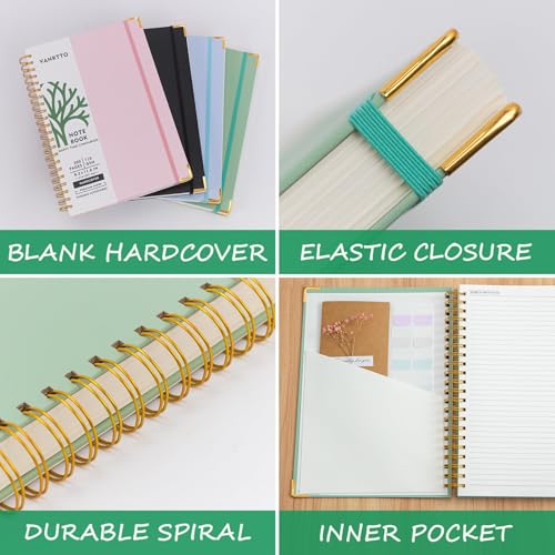 VANRTTO B5 Hardcover Spiral Notebook College Ruled Notebooks for Work Green - color: B5 GREEN, size: 7.1 x 10 IN B5