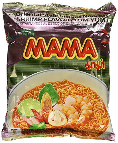 MAMA Instant Ramen Noodle, Tom Yum Shrimp Flavor Pack Of 10 - size: 21.2 Ounce (Pack of 1)