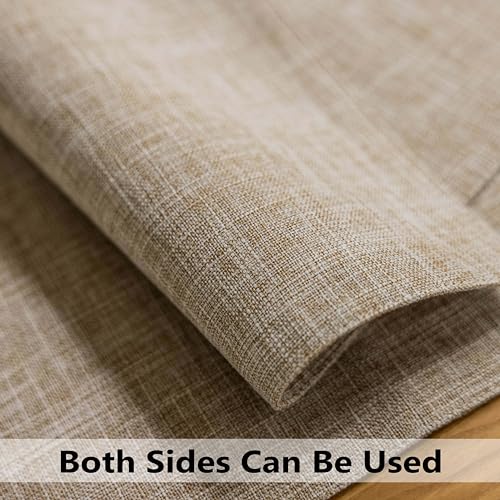 Demetex Burlap Placemats Set of 4 Heat Resistant Decorative Cloth Place Mats Wipeable Lined Linen Table Plate Mats for Party Dinner Gathering, Burlap - color: Burlap, size: Placemats set of 4