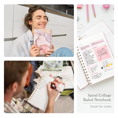 Lined Spiral Journal Notebook for Work A5, 160 Pages, Marble - color: Land