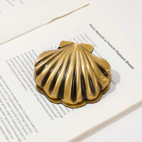 Vintage Ocean Bookmark Clip, 4 Color Starfish Shell Octopus for Book Lovers - color: Seashell Style a