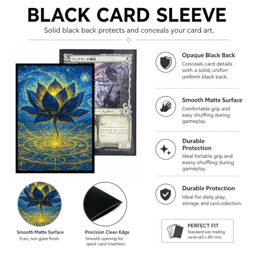 100 PCS TCG/MTG Card Sleeves, Matte Back Anti-Slip & Easy Shuffling Applicable to OCG CCG DTCG PTCG, 2.6 x 3.6 in Standard Size Cards (Summon The Black Lotus) - color: Summon the Black Lotus
