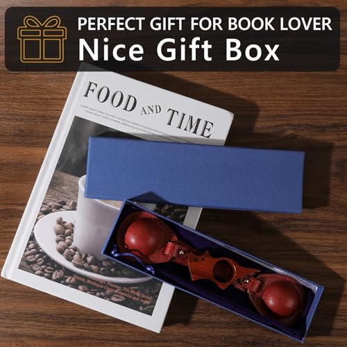 Leather Weighted Bookmarks Page Holder for Women Men, Thumb Book Page Holder for Reading, Book Accessories Gift for Book Lovers (Red) - color: Bph03+bph07-red