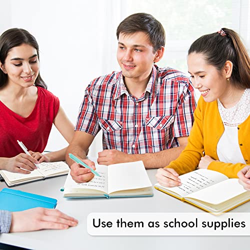 feela Notebooks Journals Bulk, Hardcover Notebook Classic Ruled Journal Set with Pen Holder for School Business Work Travel Writing, with 12 Black Pens, 120 GSM, 5.1”x8.3”, 12 Pack, A5, Solid Colors - color: 12 Solid Colors