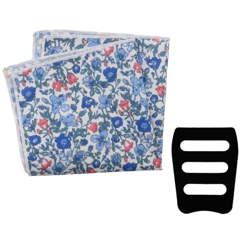 Cotton Floral Handkerchiefs for Men Wedding Evening Daily Work Prom - color: Blue,green,pink,white