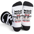 Lavley Women's Funny Socks Cute Novelty Gift for Women & Teens - color: Moo, Cow!