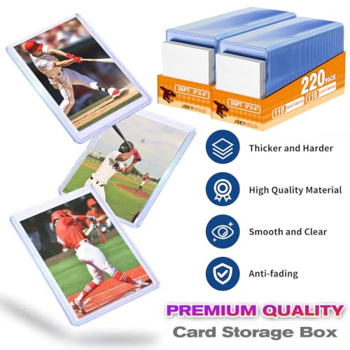 620 Top Loaders for Cards,Premium Plastic Baseball Card Sleeves - size: 220 Blue Sleeves + 400 Soft Sleeves