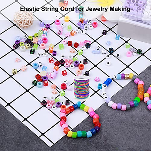 LUSTEMBER 1mm Stretchy Bracelet String, Sturdy Rainbow Elastic String Elastic Cord for Jewelry Making, Necklaces, Beading and Crafts - size: 164 Feet