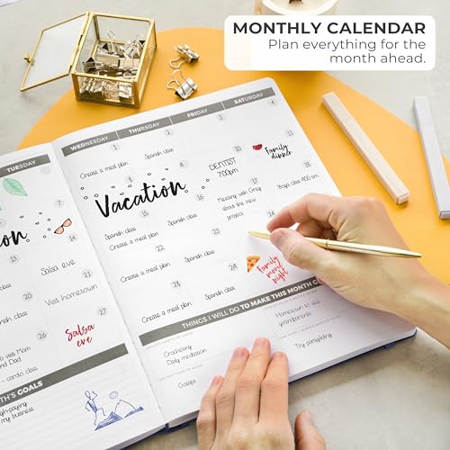 Clever Fox Planner PRO, Undated Weekly Planner, 8.5x11 Dark Blue - color: Dark Blue (Undated), size: A4 (8.5" x 11") Standard Version