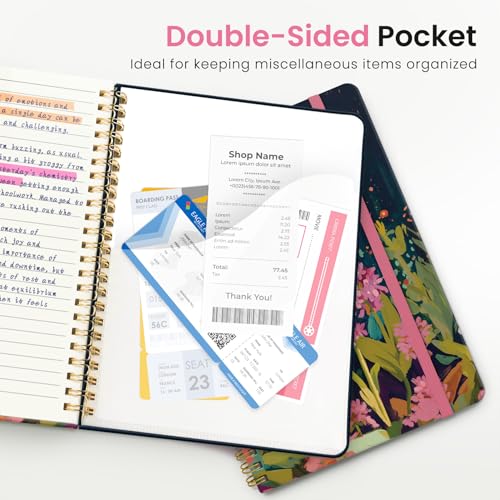 ZOTIA Lined Spiral Journal for Women, A5 Pretty Hardcover Notebook for Work, School & Office Writing, Aesthetic Writing Journal College Ruled, 140 Pages, 5.8" x 8.3", Humming Glow - color: Q-Humming Glow