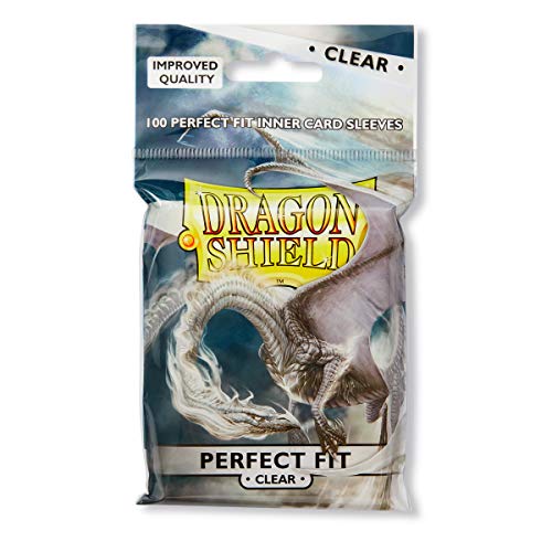 Dragon Shield Perfect Fit Inner Card Sleeves Standard Size (100 CT) – PVC-Free Polypropylene Double-Sleeve Protection Compatible with Pokemon, One Piece & Magic The Gathering – Clear - color: Perfect Fit