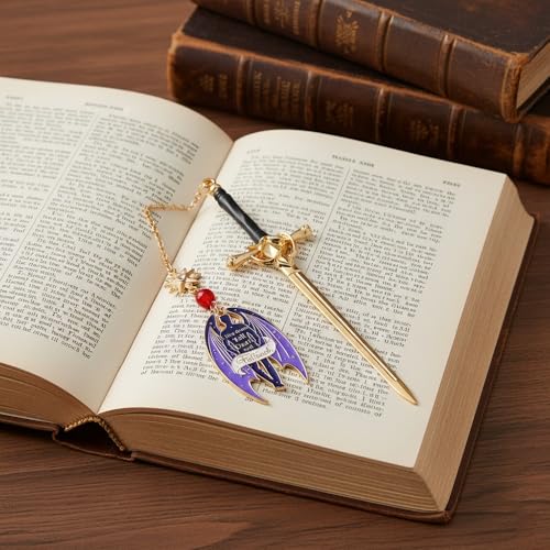 ACOTAR Night Court Sword Bookmark, Winged Dragon Page Marker Gift for Women - style: Truth-Teller