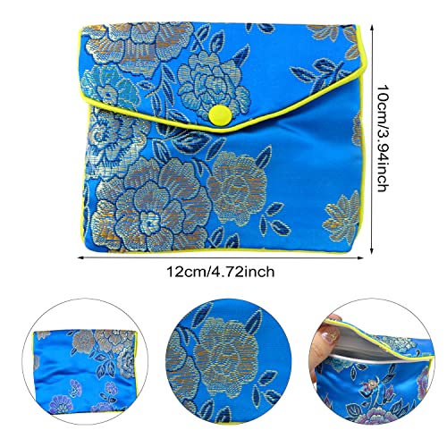 "Honbay 12PCS Jewelry Silk Purse Pouch Brocade Embroidered Bags Gift Bags, Assorted Colors (L)" - size: L