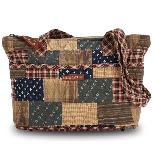 Bella Taylor Small Tote, Quilted Shoulder Bag for Women - color: Primitive Patch