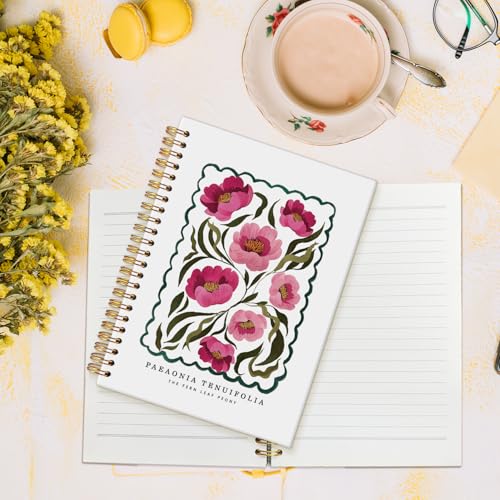 MOFUYU Floral Notebook Journal for Women,Plant Hardcover Spiral Notebook - color: white(Bible-1)
