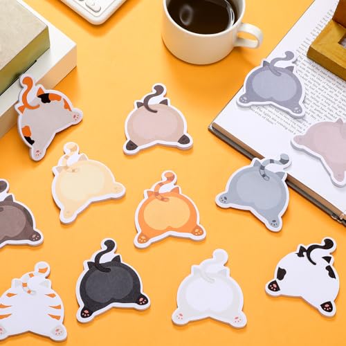 Yinder 24 Pads Cat Sticky Notes Fun Cartoon Memo Self Adhesive - color: Multicolor, size: Fresh Cat