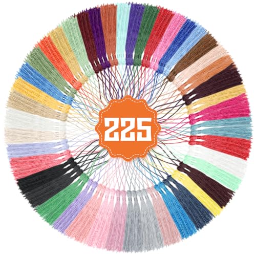 225 Pcs Bookmark Tassels, 45 Colors Bulk Tassels for Crafts, Jewelry Making