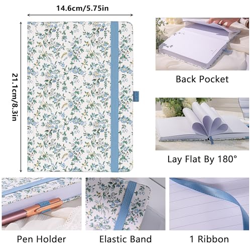 TIEFOSSI Lined Journal for Women, A5 College Ruled Notebook for Writing - color: Blue, size: Lined