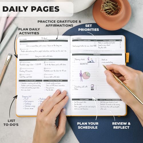 Clever Fox 13-week Ultimate Achiever's Daily Goal Planner, Amber Yellow - color: Amber Yellow
