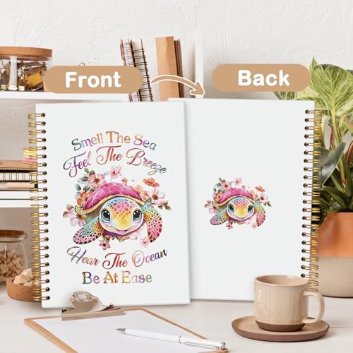 MOFUYU Turtle Gifts Cute Spiral Notebook Journal for Women Men - color: white(Bible-2)