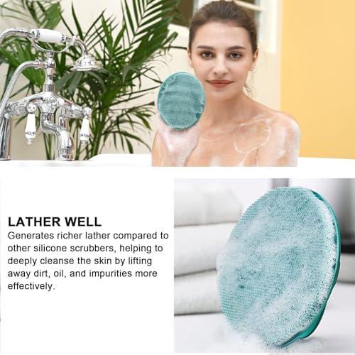 INNERNEED Silicone Body Cleansing Brush Exfoliating Scrubber, Pack of 4 - color: Pink+dark Green+dark Blue+gray
