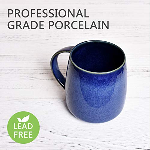 Bosmarlin Ceramic Coffee Mug, Blue Tea Cup for Office and Home, 13 oz, Dishwasher and Microwave Safe, 1 Pack (RoyalBlue(Glossy)) - color: RoyalBlue(Glossy)