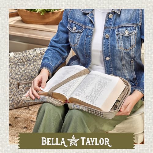 Bella Taylor Bible Cover, Quilted Bible Case, Khaki Patchwork - color: Khaki Patchwork, size: Large