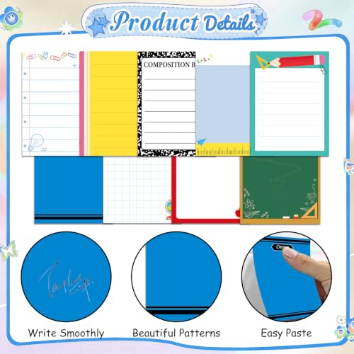 9 Pcs Back to School Gift for Teacher Sticky Notes - style: Back To School